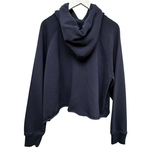 ROOTS Hoodie Large Navy Blue Graphic Roots Athletics Womens Cropped Pullover - Picture 3 of 9